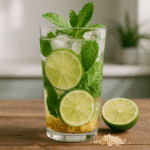 Homemade Mounjaro Recipe | Powerful Detox That Works 5 Homemade Mounjaro drink with fresh lime, mint, and ginger in a glass