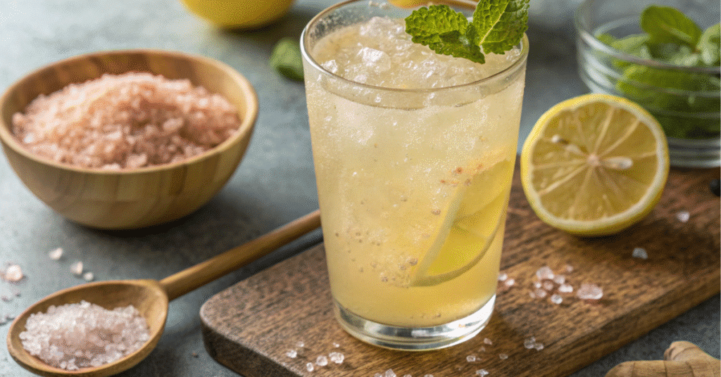 Homemade Zepbound | Powerful Reset Drink for Wellness Homemade Zepbound Homemade Zepbound drink with lemon, Himalayan pink salt, and mint