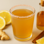 natural zepbound drink with pink salt lemon ginger and ACV