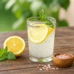 Homemade coconut water Mounjaro with lemon and mint
