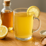 Ozempic tea recipe served with lemon, ACV, and pink salt