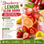 strawberry lemon glow drink recipe card